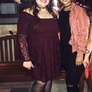 Plus Size Off The Shoulder Lace Dress